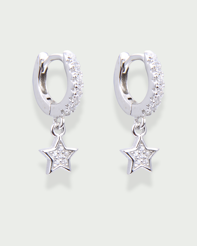 Mini créoles étoile - BLANC
