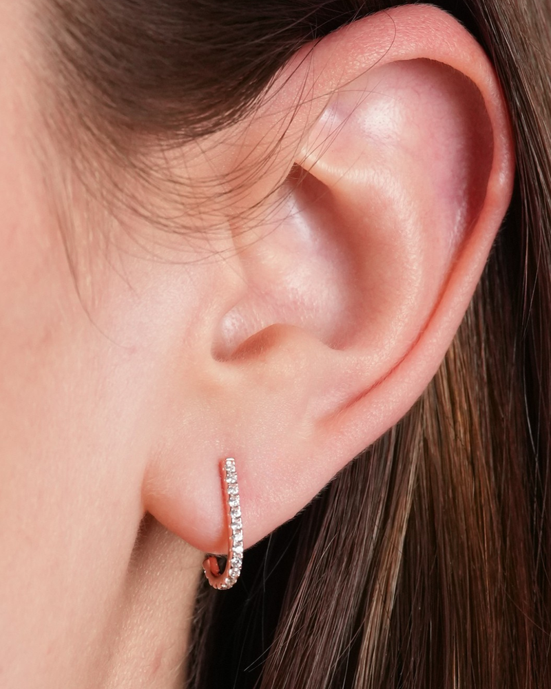 Mini créoles pendantes Intemporel - ROSE