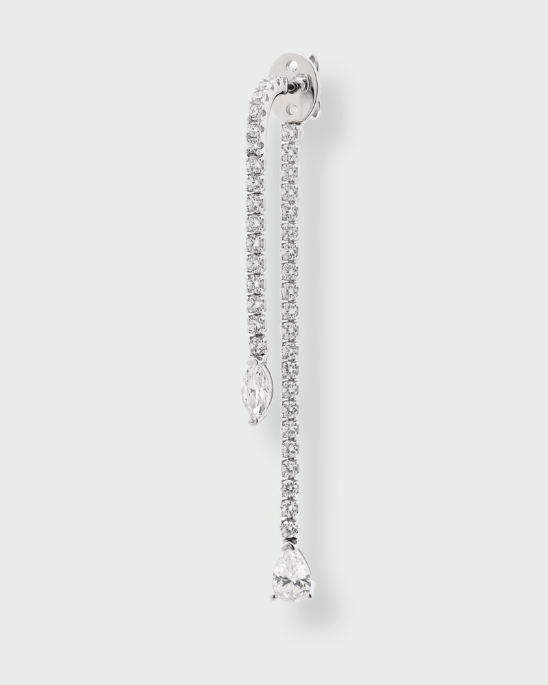 Mono boucle marquise Allure – Co-création Diane Perreau – Argent 925 rhodié &amp; Zirconium