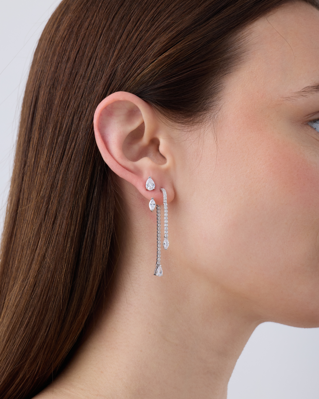 Mono boucle marquise Allure – Co-création Diane Perreau – Argent 925 rhodié &amp; Zirconium