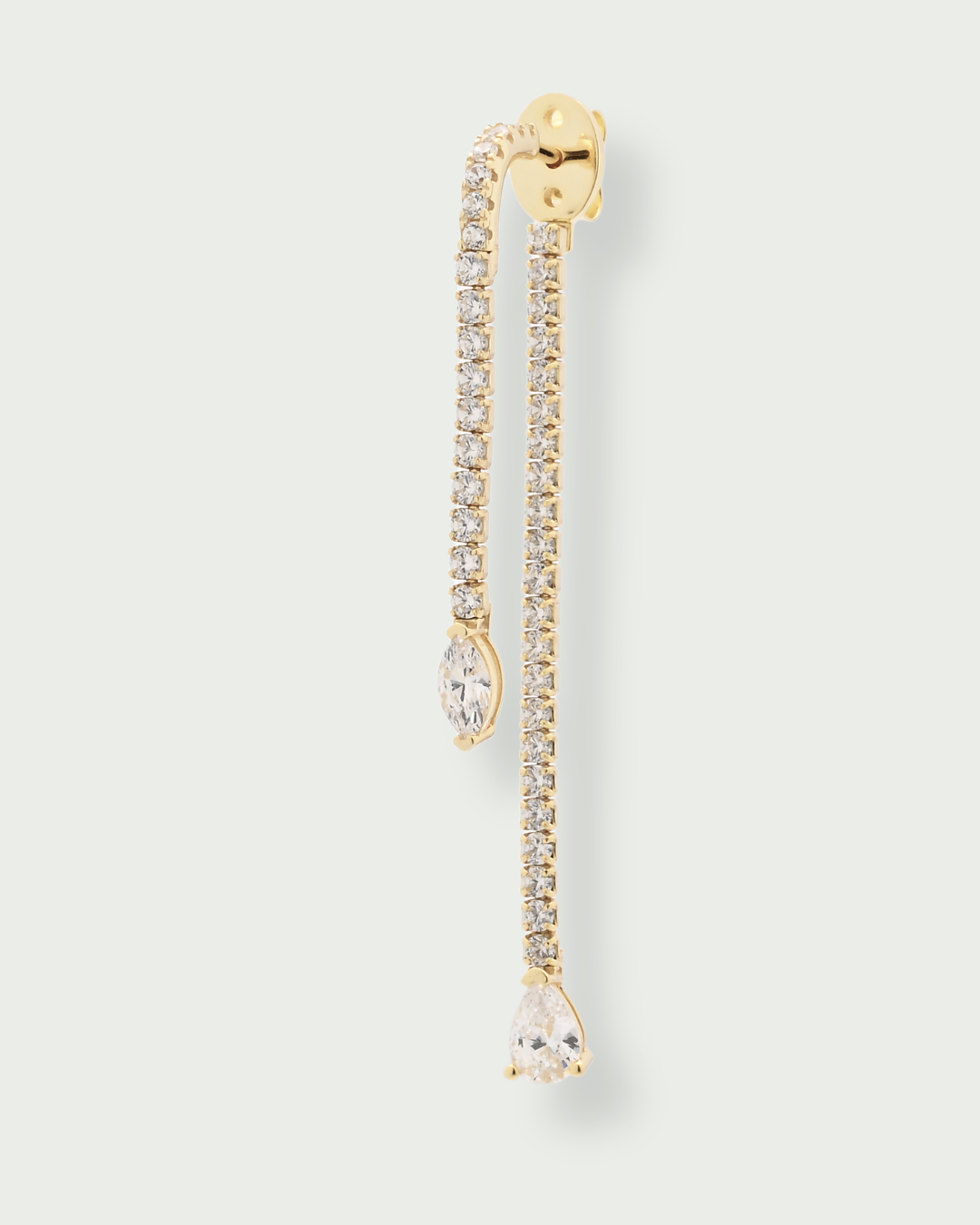 Mono boucle marquise Allure – Co-création Diane Perreau – Argent 925 doré à l’or 18 carats &amp; Zirconium