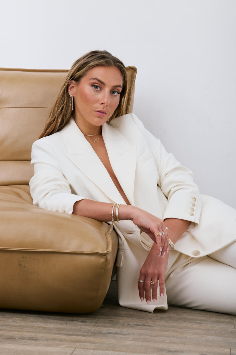 Mono boucle marquise Allure – Co-création Diane Perreau – Argent 925 doré à l’or 18 carats &amp; Zirconium