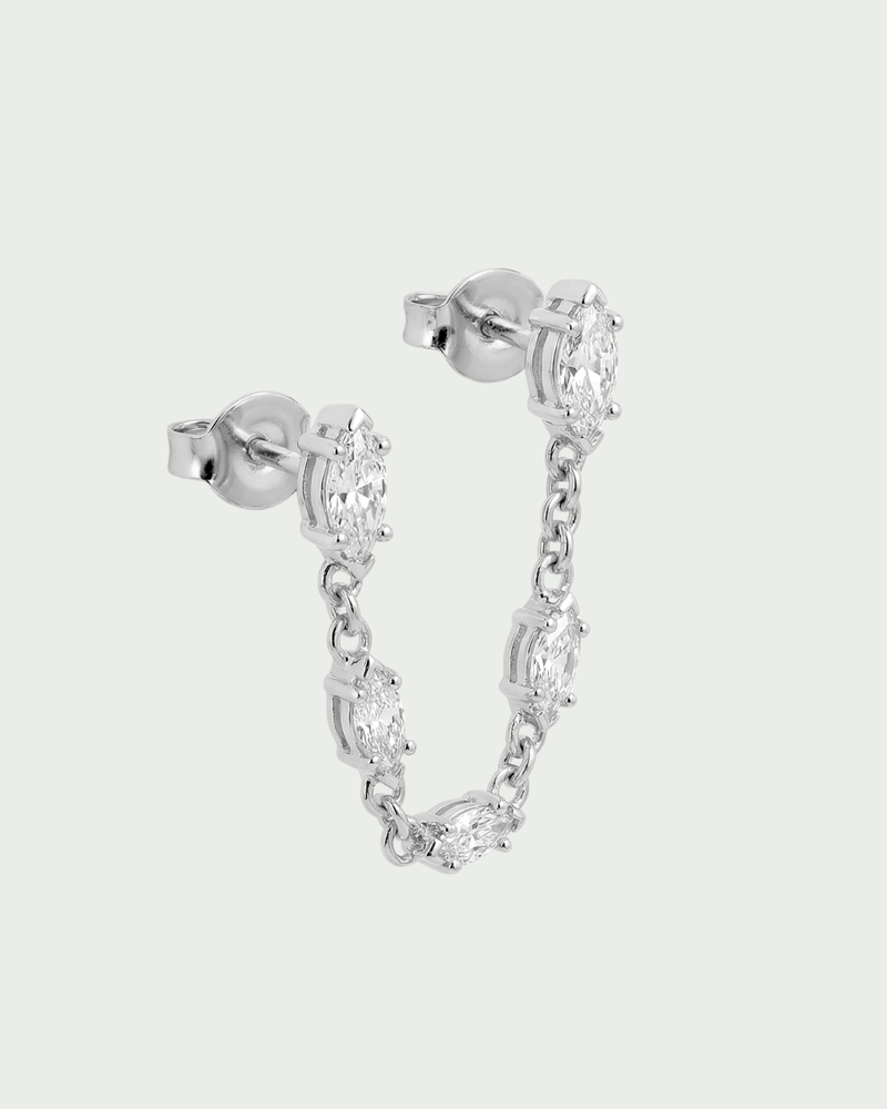 Mono boucle marquise Icon – Co-création Diane Perreau – Argent 925 rhodié &amp; Zirconium