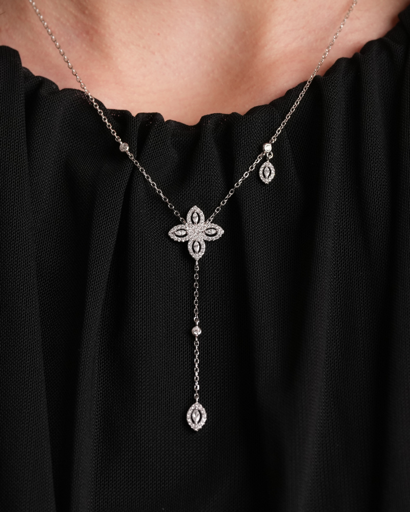 Collier Fleur Éternelle - BLANC