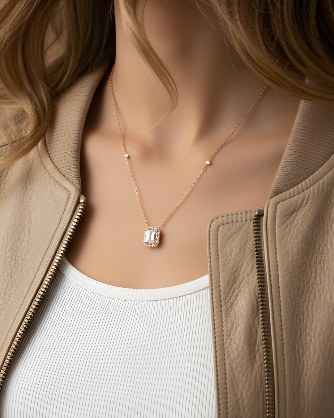 Collier émeraude - ROSE