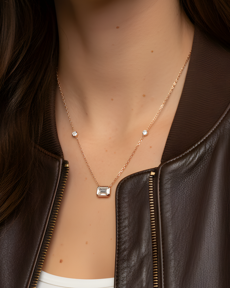 Collier rectangle - ROSE