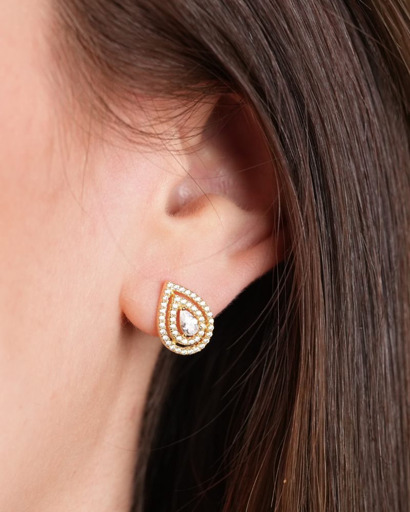 Puces deux rangs Infini Poire - DORÉ