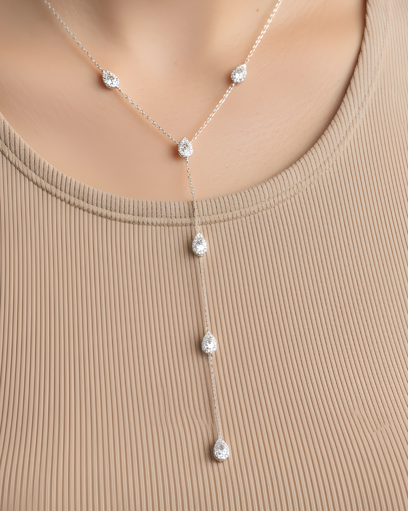 Infinity Pear Necklace - WHITE