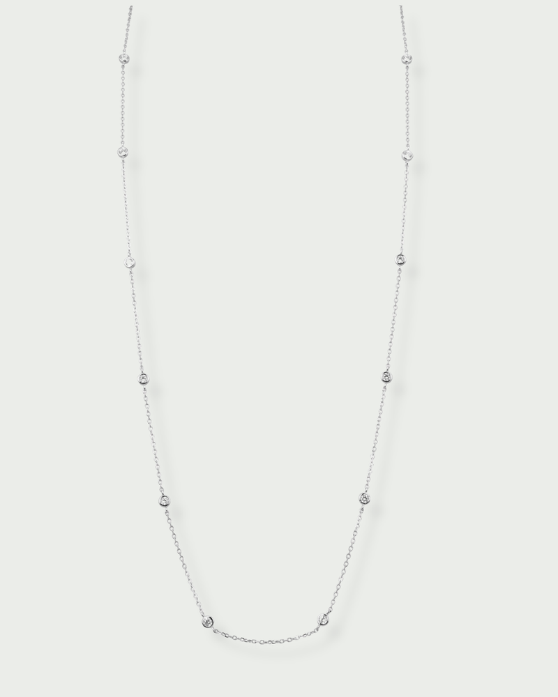 Sautoir serti clos - BLANC