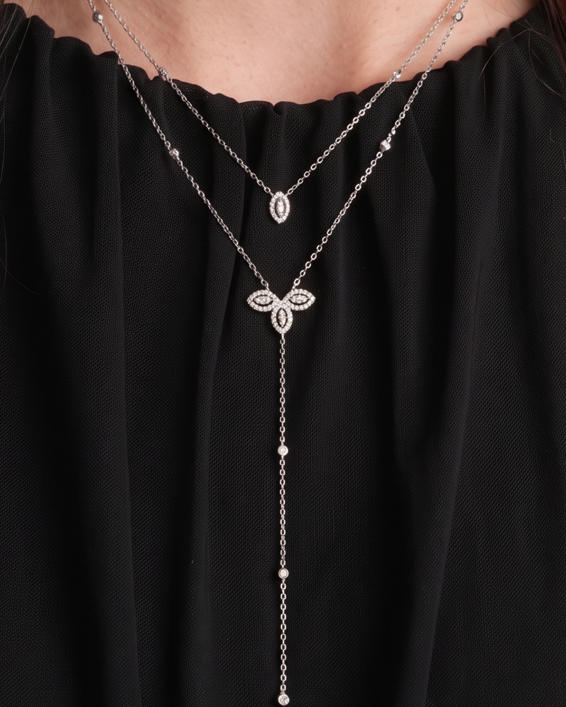 Double Flower of Life Necklace - WHITE