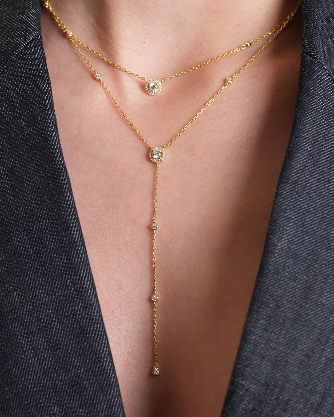Double Infinity Round Necklace - GOLD