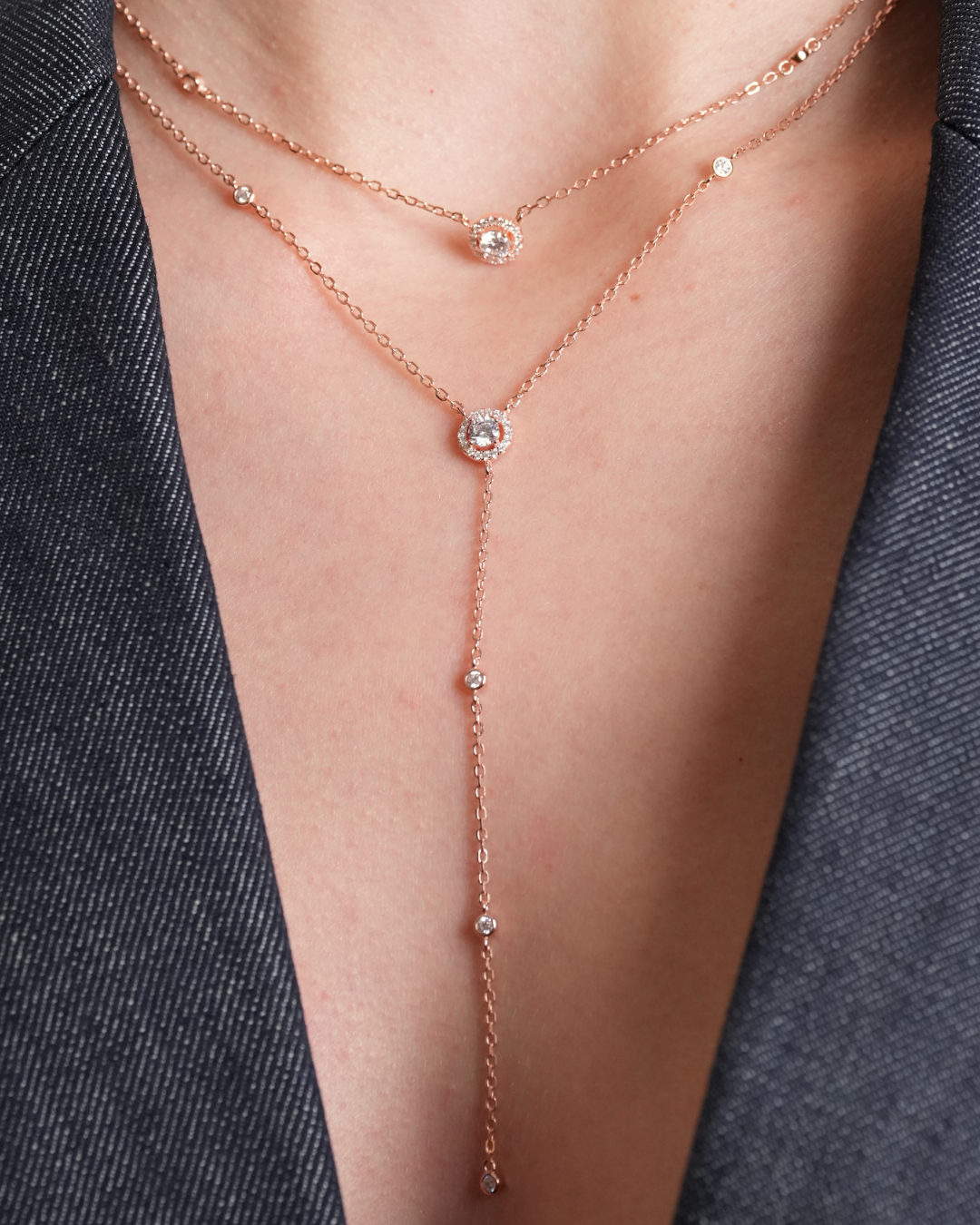Double Infinity Round Necklace - PINK