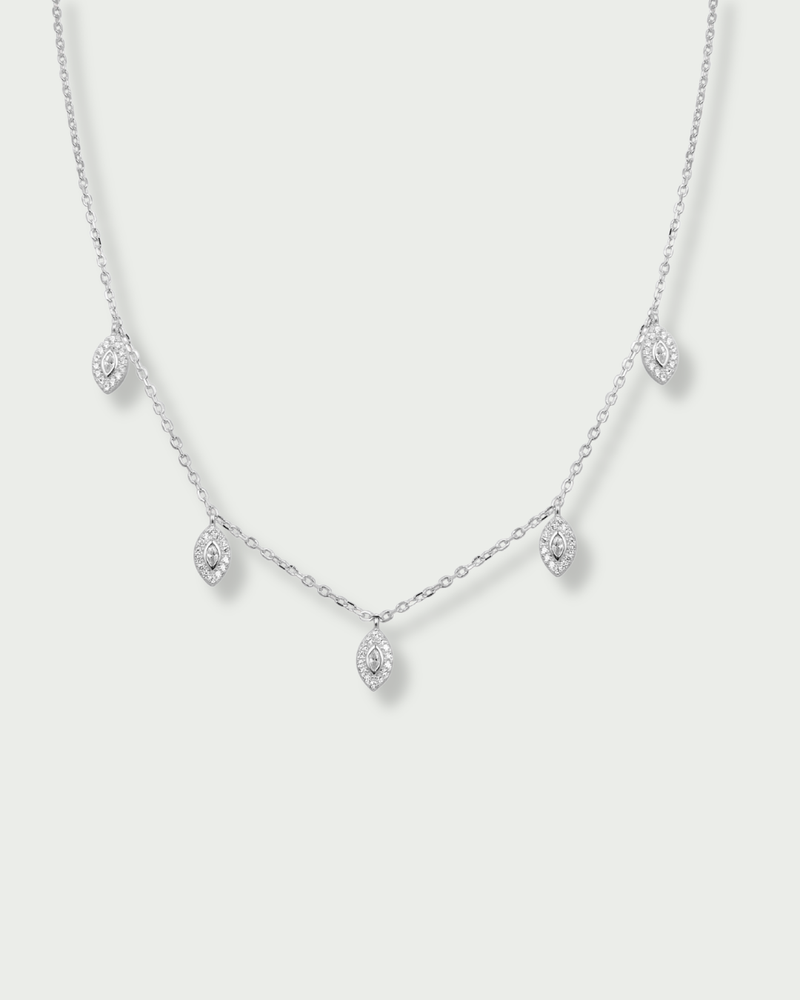 Marquise tassel necklace - WHITE 