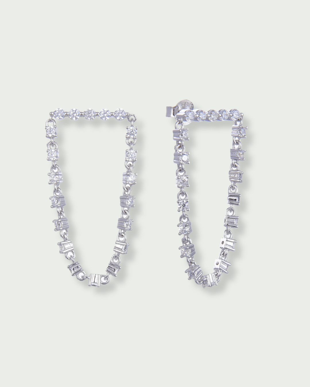 Boucles d'oreilles rivière arceau - BLANC