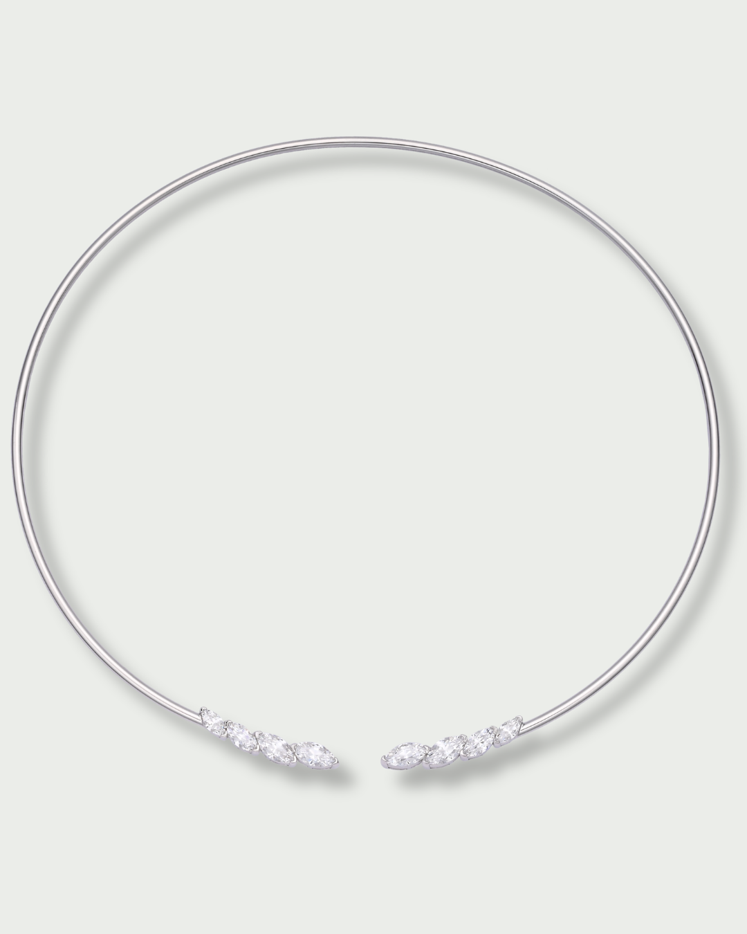 Torque Marquise – Co-création Diane Perreau – Argent 925 rhodié &amp; Zirconium