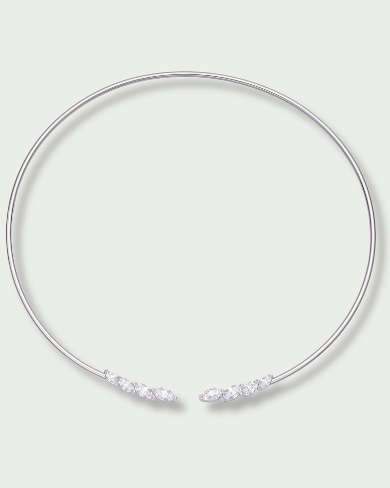 Torque Marquise – Co-création Diane Perreau – Argent 925 rhodié &amp; Zirconium