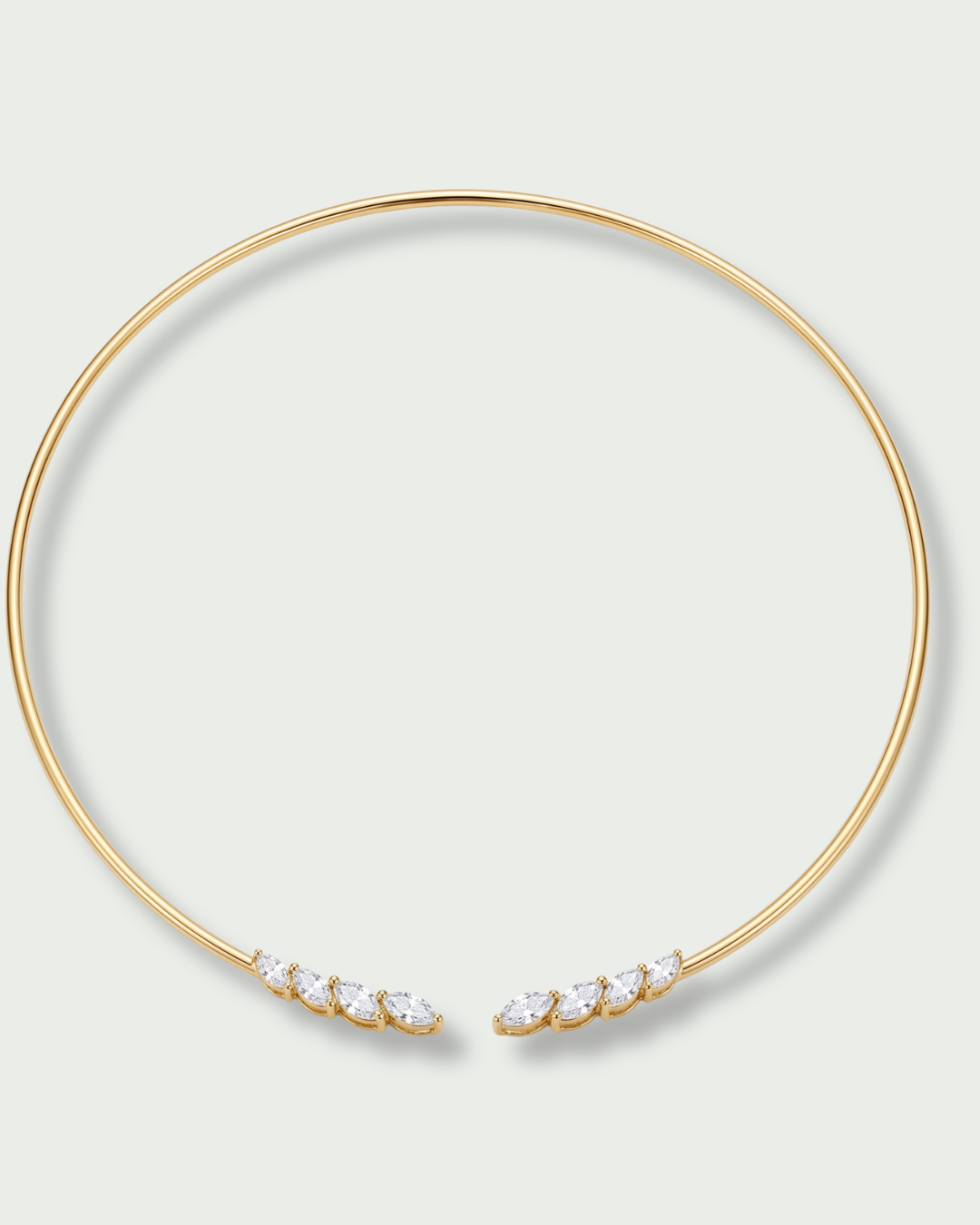 Torque Marquise – Co-création Diane Perreau – Plaqué or 18 carats 3 microns &amp; Zirconium