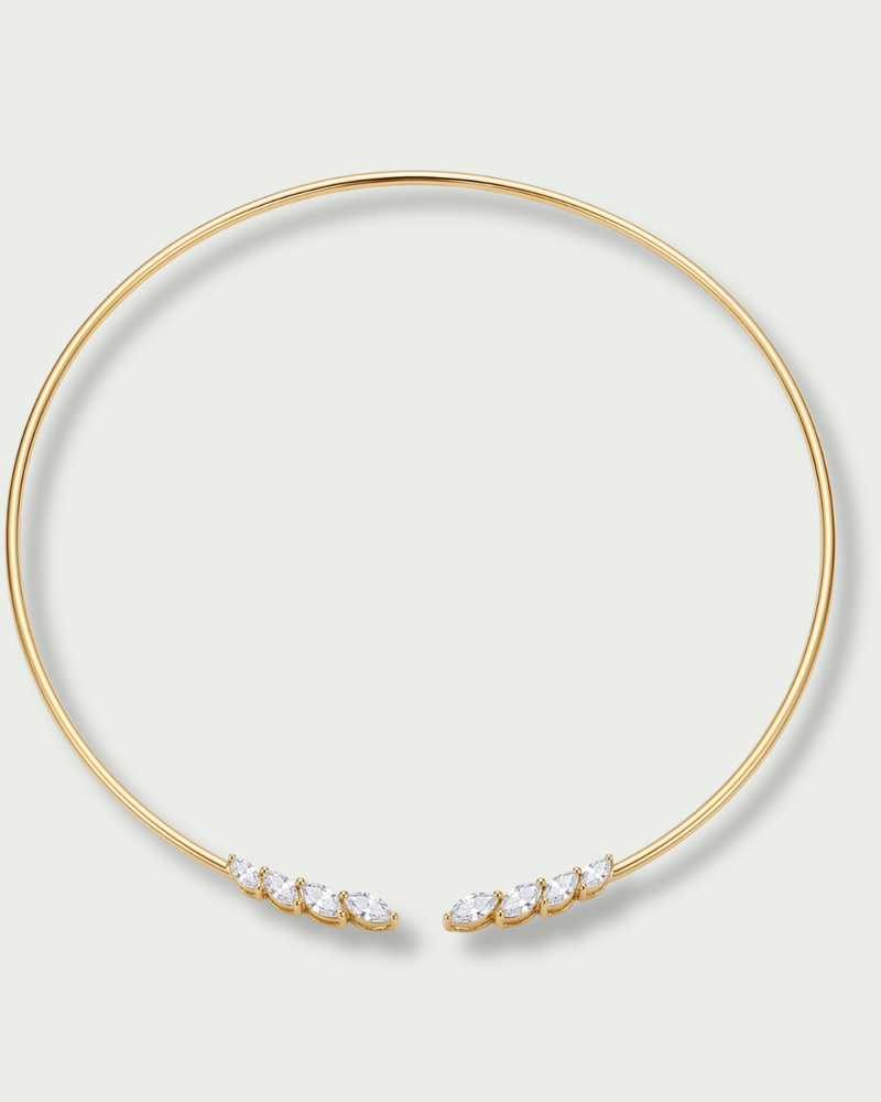 Torque Marquise – Co-création Diane Perreau – Plaqué or 18 carats 3 microns &amp; Zirconium