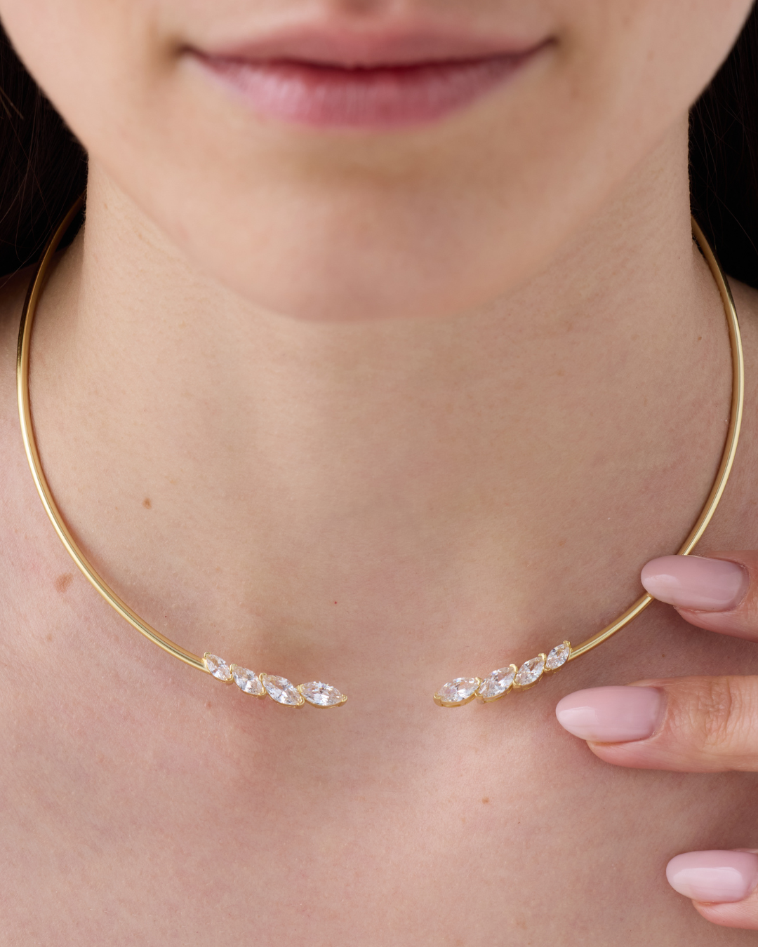 Torque Marquise – Co-création Diane Perreau – Plaqué or 18 carats 3 microns &amp; Zirconium