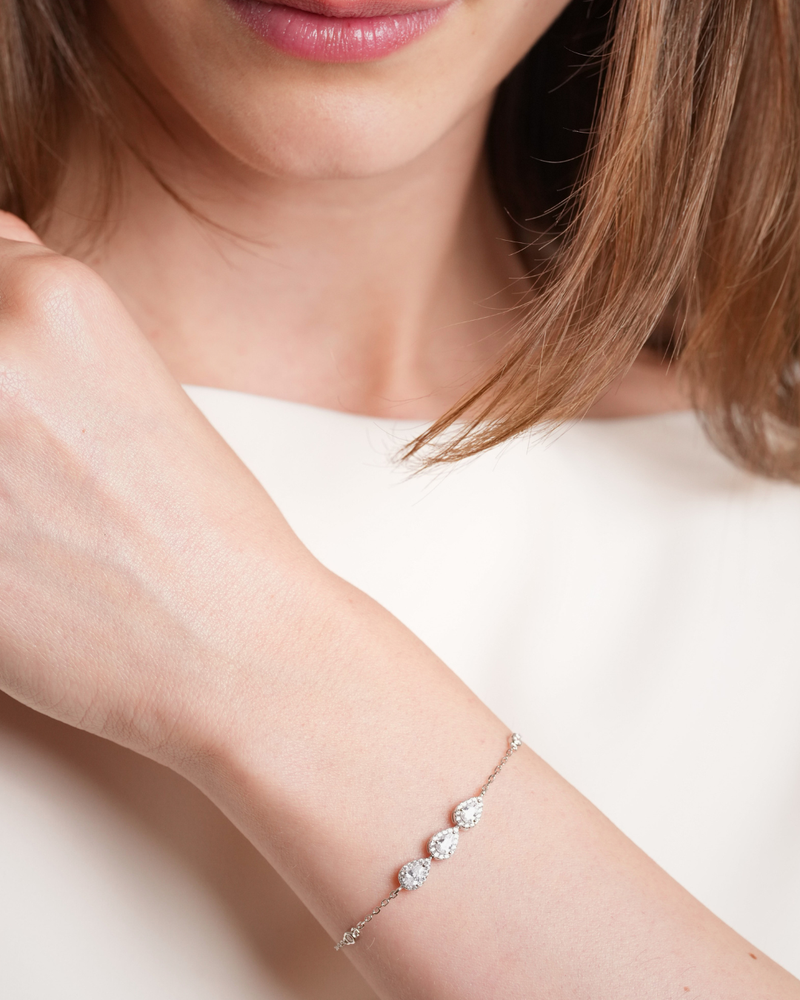 Bracelet trois poires Infini - BLANC