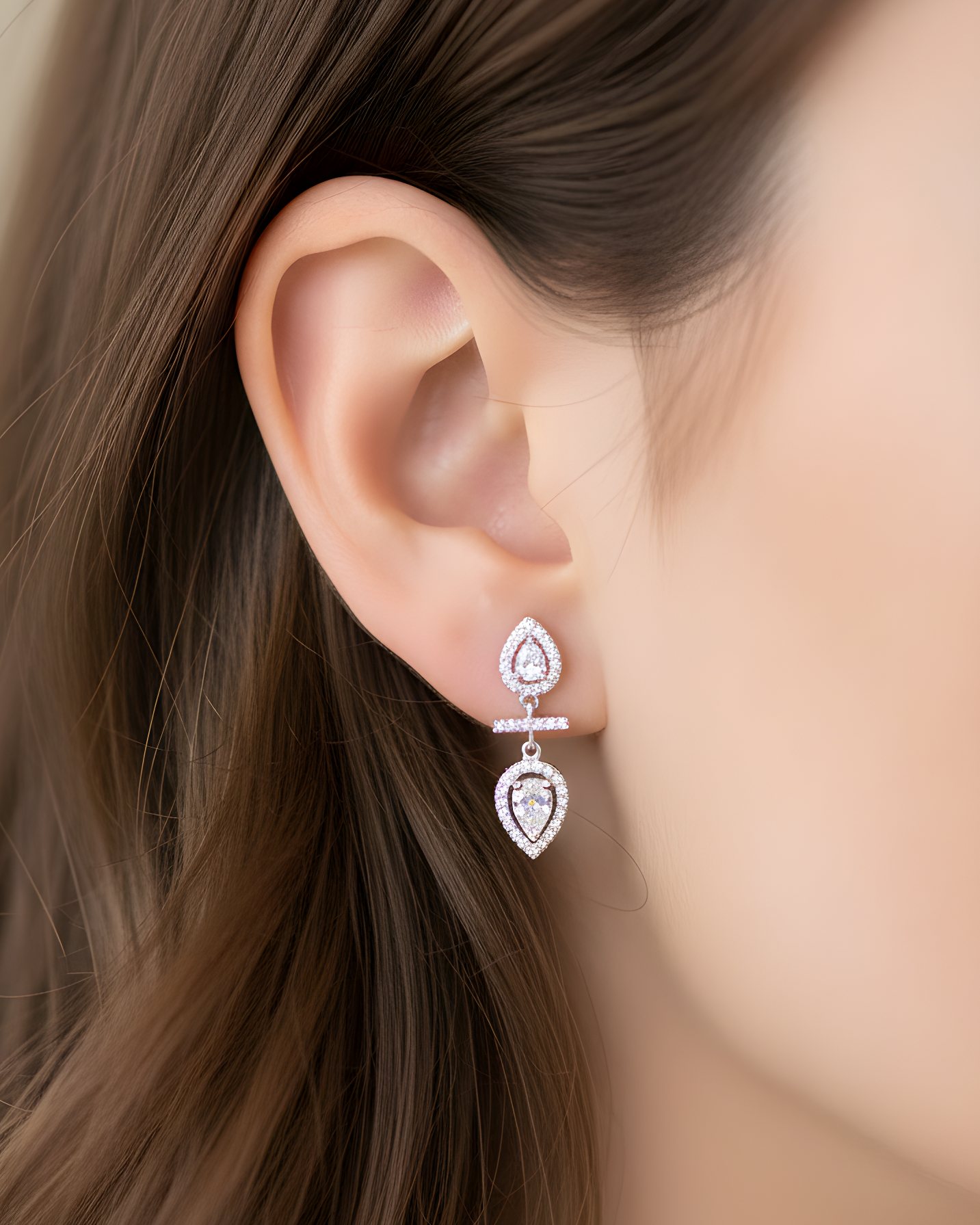 Boucles d’oreilles opposite Infini Poire - BLANC