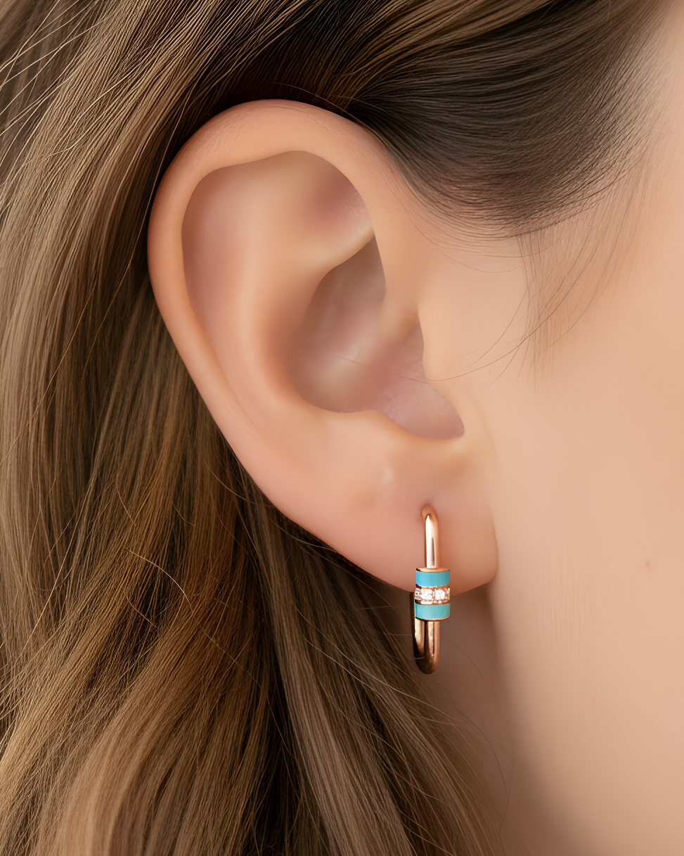 Créoles Ancrage bleue - ROSE