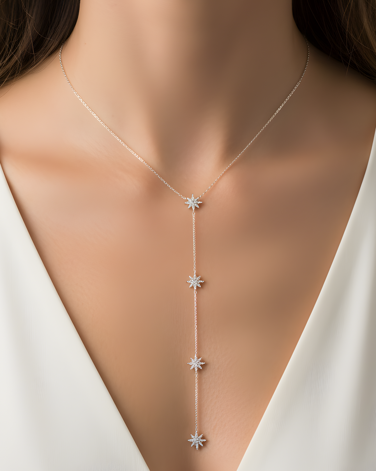 Sautoir constellation - BLANC