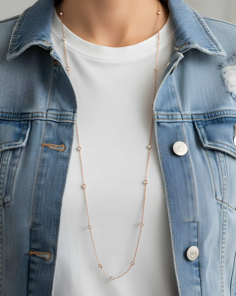 Sautoir serti clos - ROSE