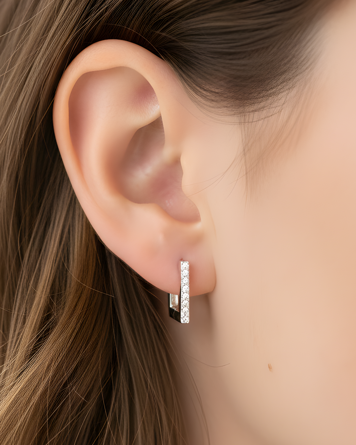 Créoles carrées - BLANC