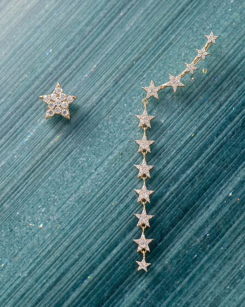 Boucles d'oreilles asymétriques Céleste - DORÉ