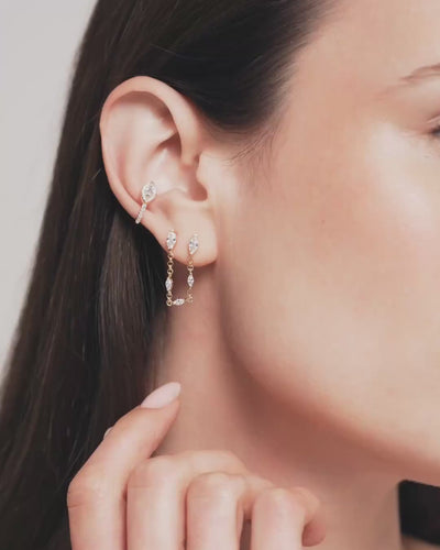 Mono boucle marquise Icon – Co-création Diane Perreau – Argent 925 rhodié & Zirconium - vidéo