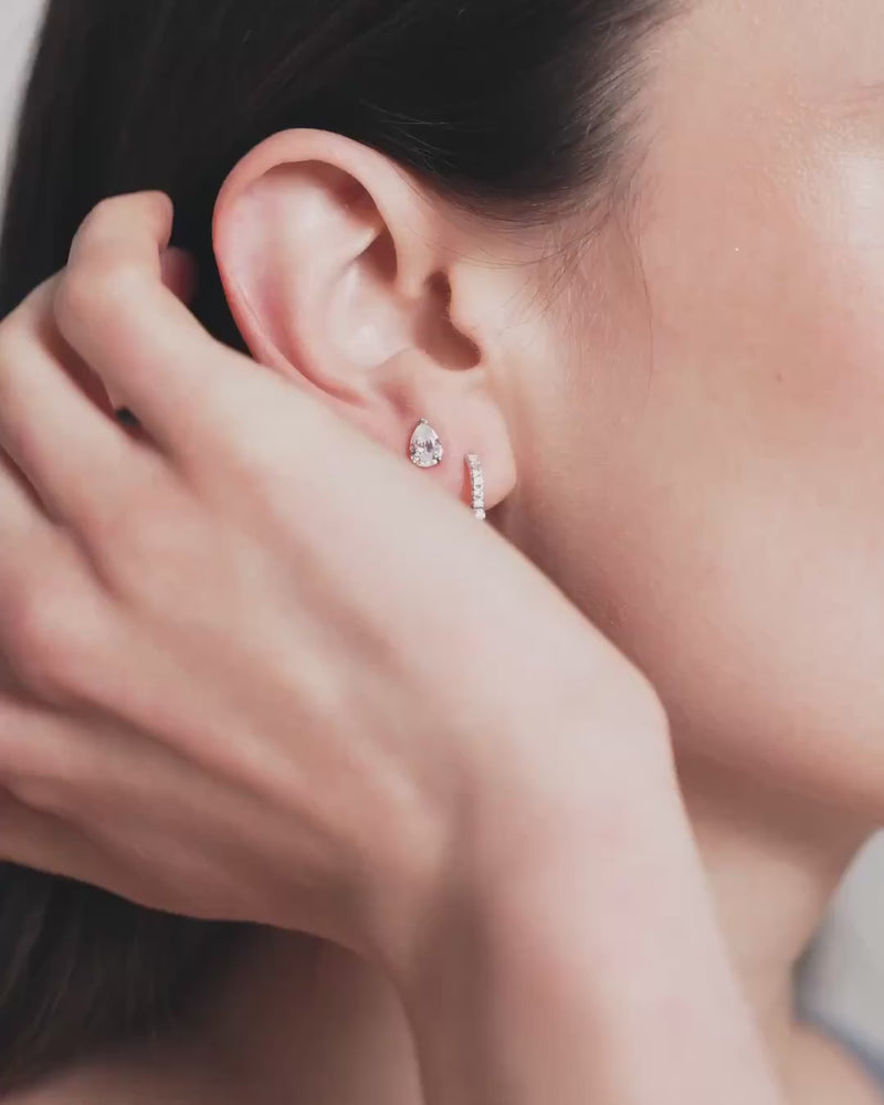 Mono boucle marquise Allure – Co-création Diane Perreau – Argent 925 rhodié &amp; Zirconium - vidéo
