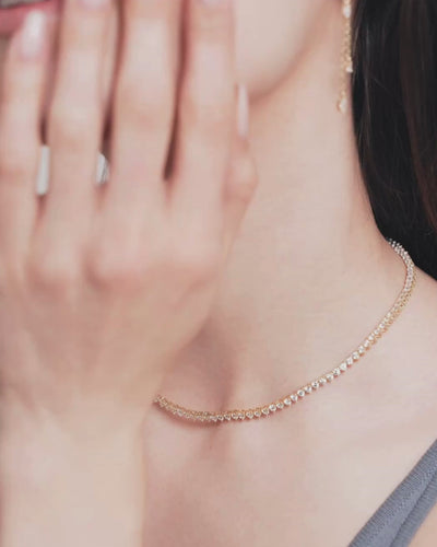 Collier Rivière Allure – Co-création Diane Perreau – Argent 925 doré à l'or 18 carats & Zirconium - vidéo 