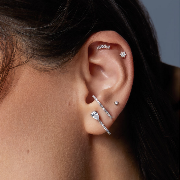 Piercing d'oreille simple - BLANC