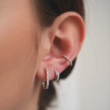 Navy double set earrings - WHITE