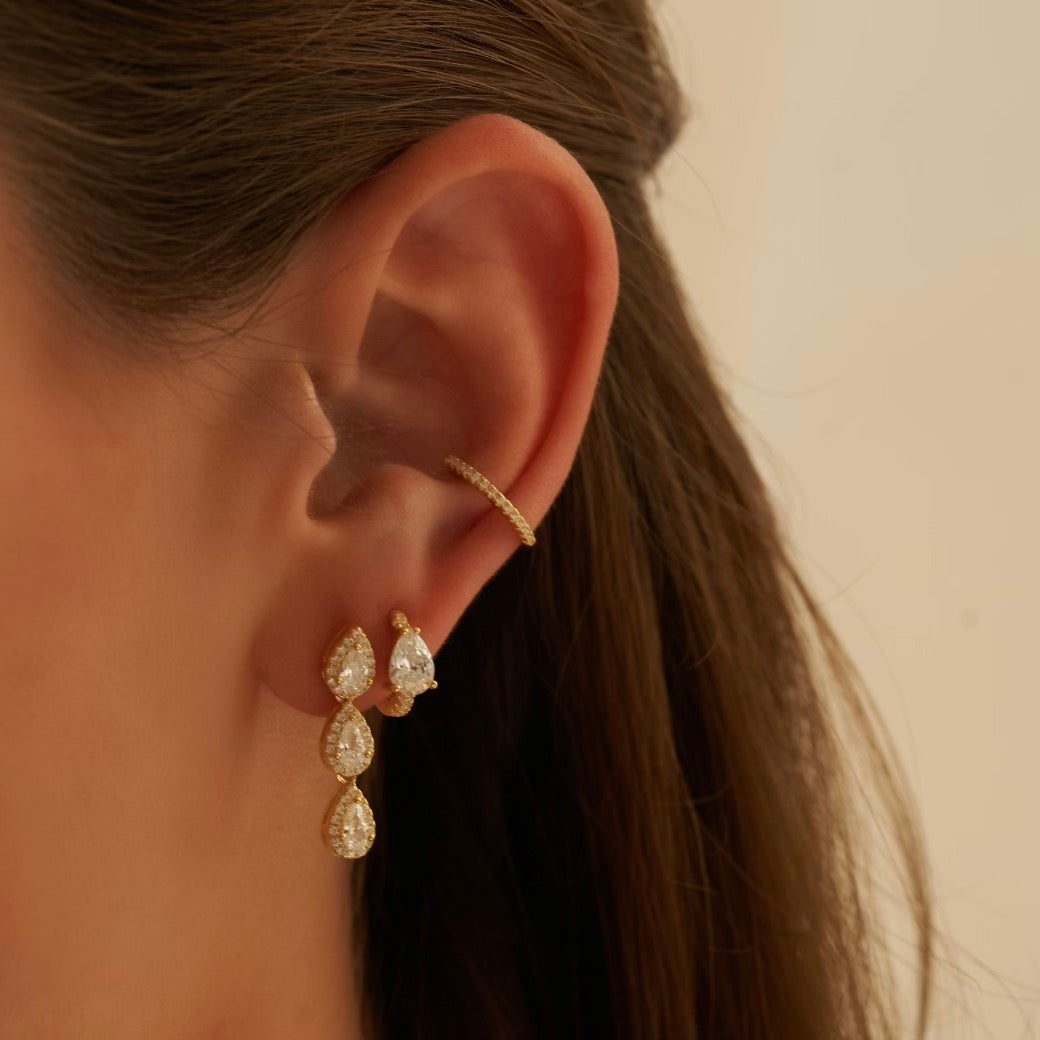 Boucles d'oreilles trois poires Infini - ROSE