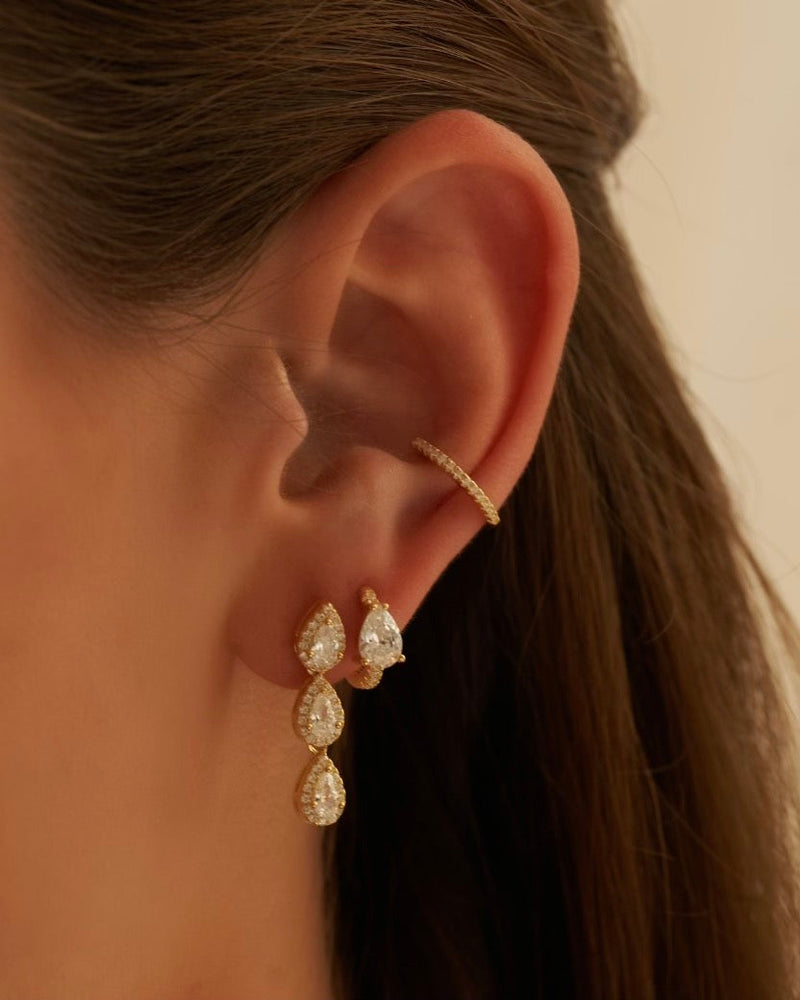 Boucles d'oreilles trois poires Infini - DORÉ