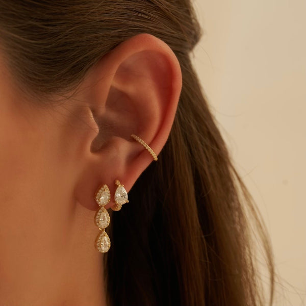 3 Sweet Pear earrings - GOLD 