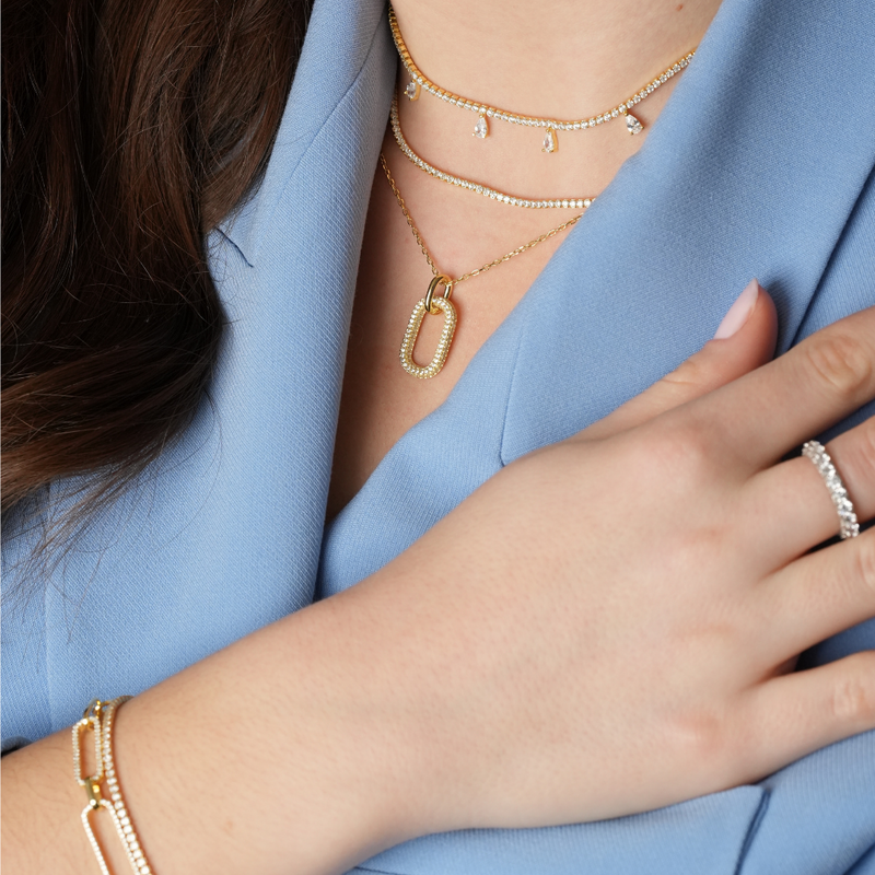 Timeless tennis necklace - GOLD 