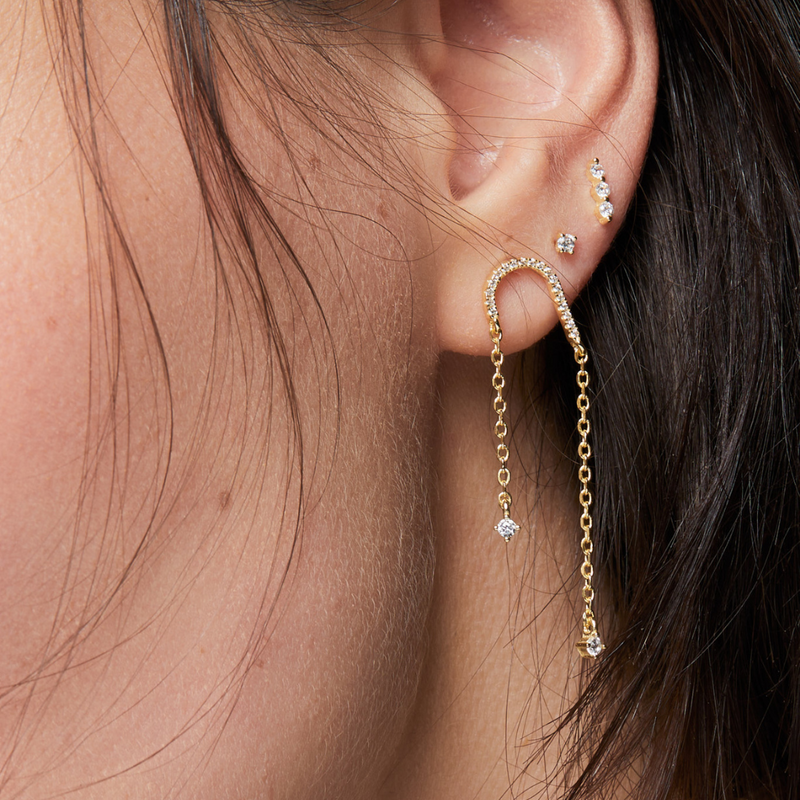 Boucles d'oreilles Claire chaîne - ROSE – Gena Jewelry