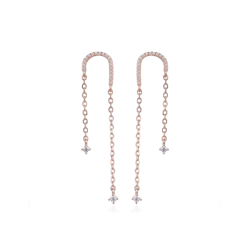Claire chain earrings - PINK