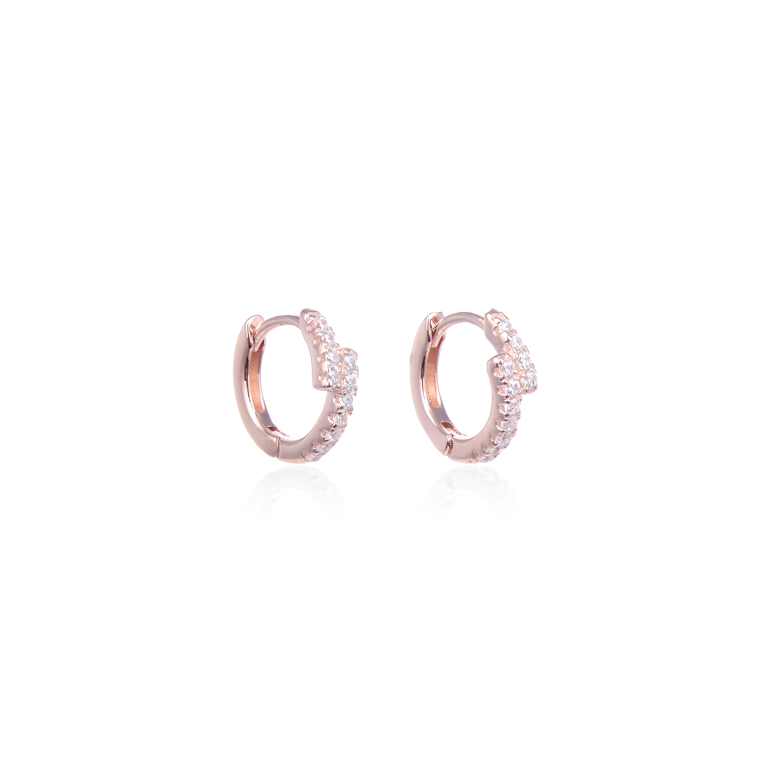 Mini créoles overlap Intemporel - ROSE