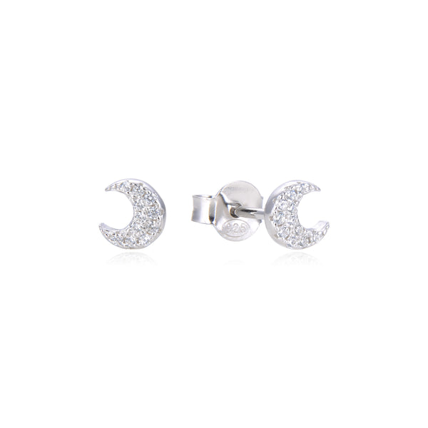 Moon stud earrings - WHITE