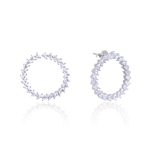GM Simple Heart rock hoop earrings - WHITE