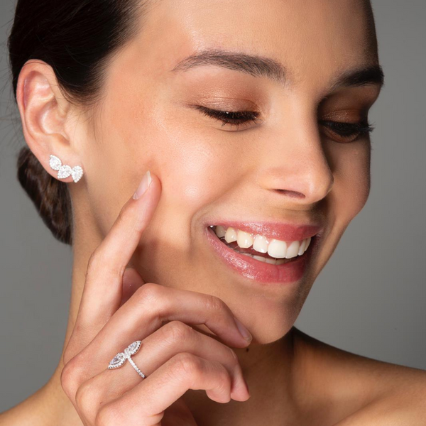 Boucles d'oreilles montantes Sweet Pear 3 poires - ROSE