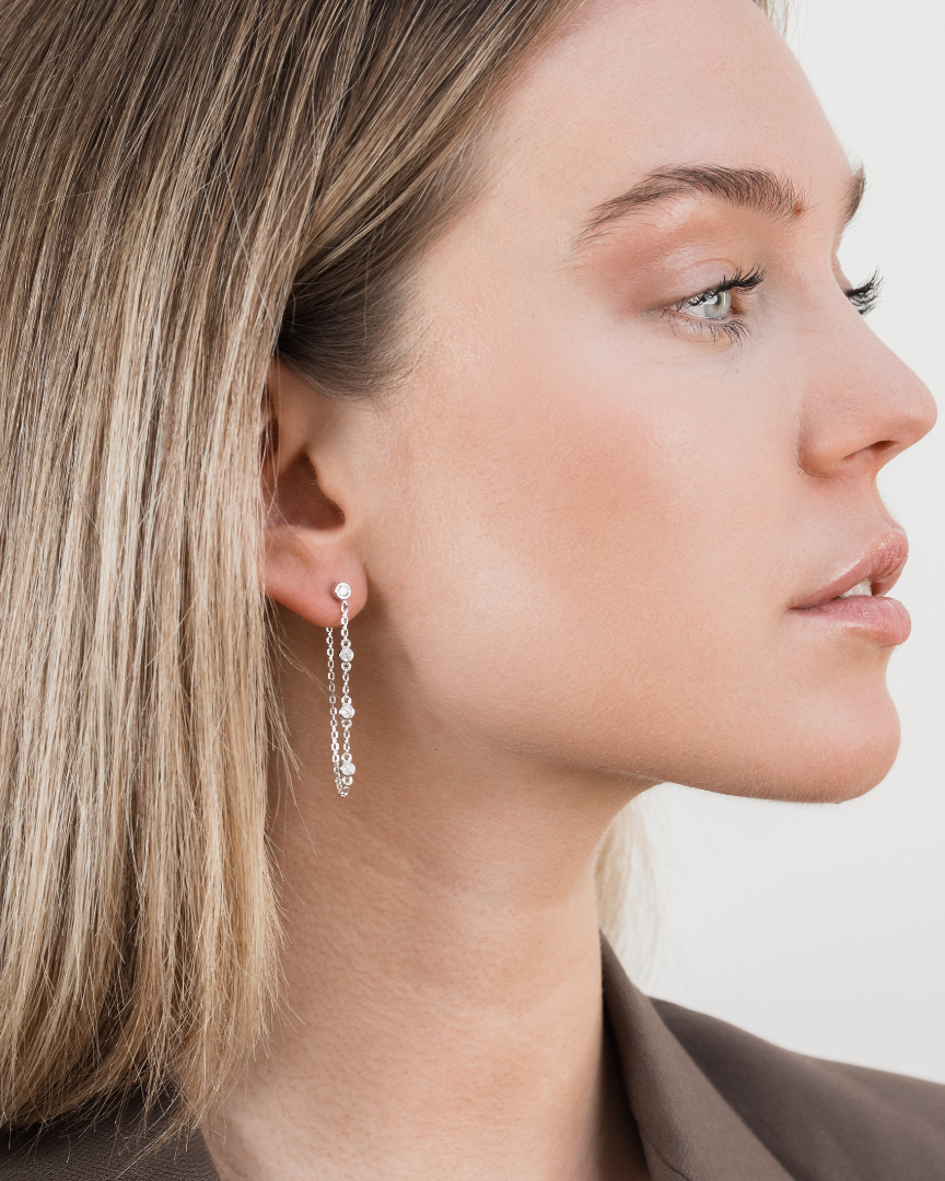 Boucles d'oreilles pur Intemporel - BLANC