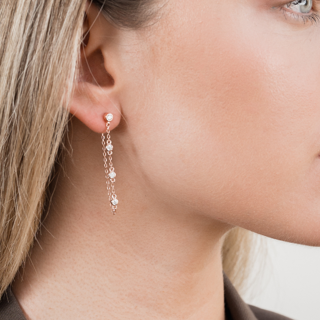 Boucles d'oreilles pur Intemporel - ROSE