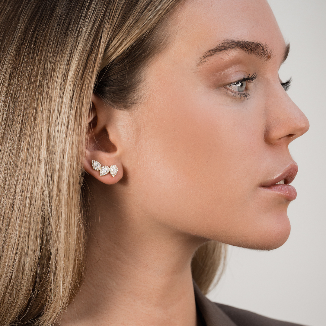 Boucles d'oreilles trois poires Gala - ROSE
