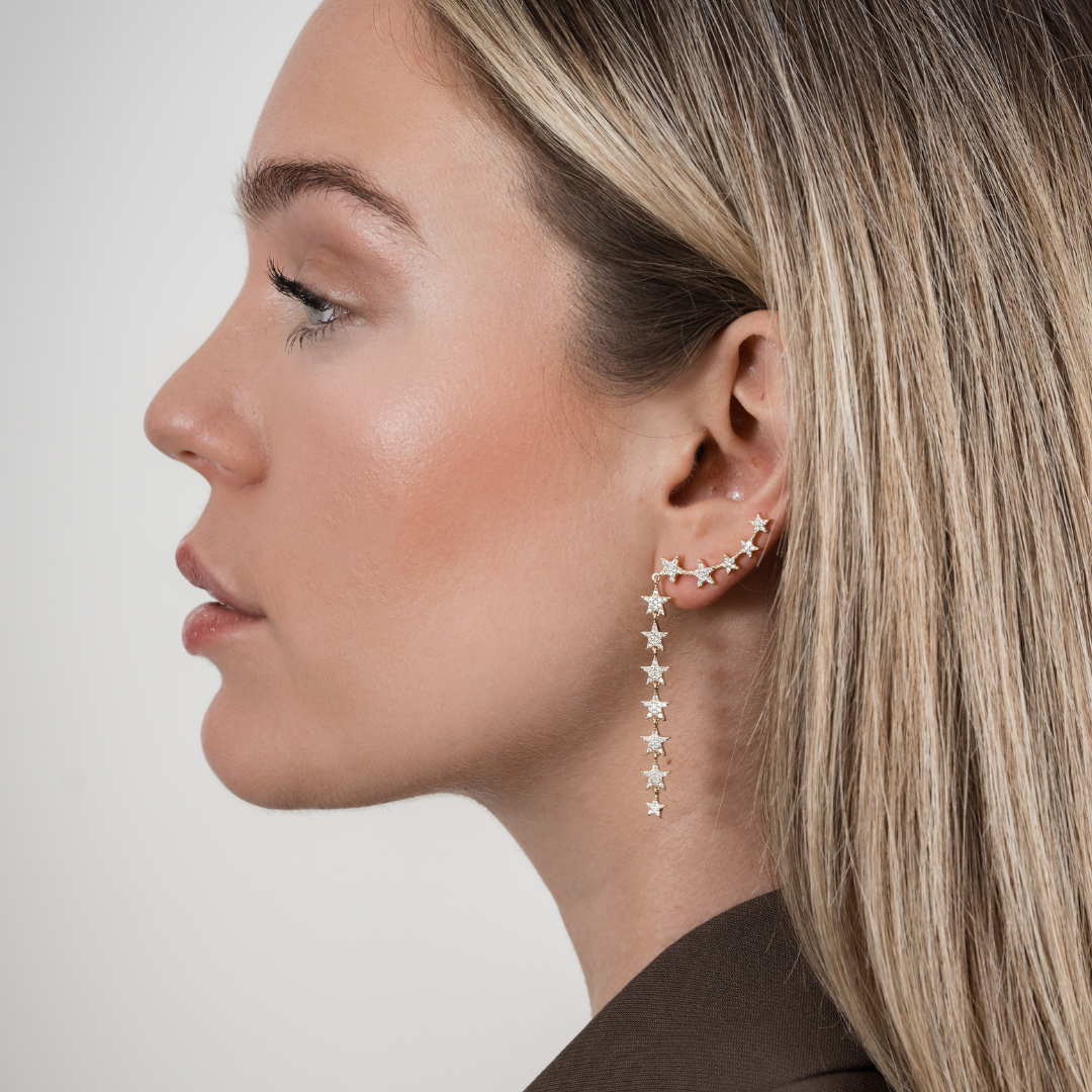 Boucles d'oreilles asymétriques Céleste - DORÉ