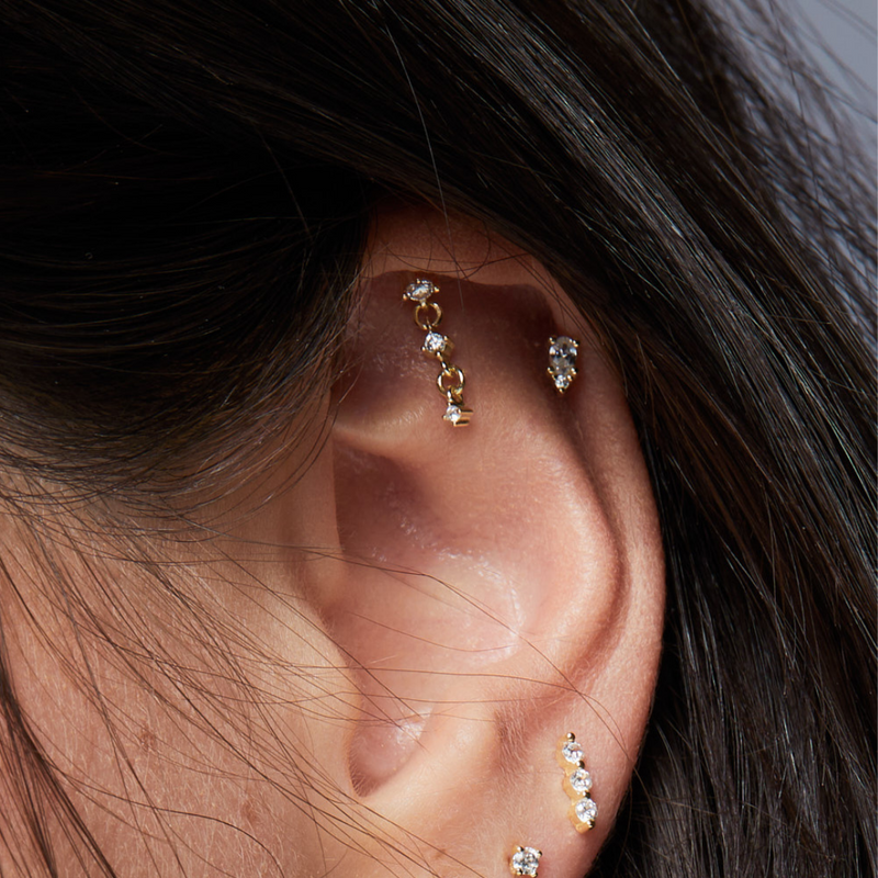 Petal ear piercing - WHITE